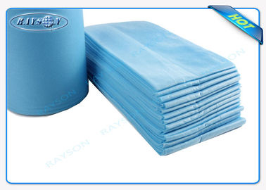 100% lenzuolo non tessuto della carne pp, imballaggio blu medico di colore delle lenzuola in rotolo